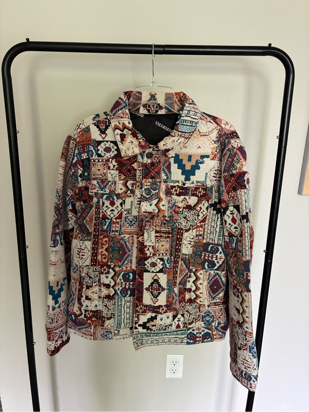 Multicolor Patterned Men's Jacket - Vintage-Inspired Patchwork